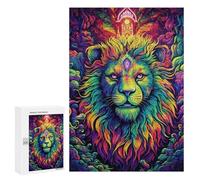 Rompecabezas 300 PCS para Adolescentes Trippy Lion Rompecabezas para Adultos Juego Práctico Regalo De Cumpleaños Regalo De Cumpleaños, Regalos, 300 PCS
