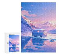 Rompecabezas 300 PCS para Adolescentes Van on Frozen Lake Rompecabezas para Adultos Juego Familiar Una Obra De Arte como Regalo para Toda La Familia 300 PCS