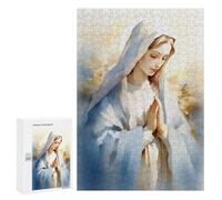 Rompecabezas 300 PCS para Adolescentes Virgin Mary Watercolor Painting - Our Lady of Grace Rompecabezas para Adultos Juego Práctico Decoración del Hogar Cumpleaños Y Navidad 300 PC