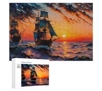 Rompecabezas 300 PCS para Adolescentes Voyage Into The Sunset Rompecabezas para Adultos Juegos Relajantes Decoración Interacción Entre Padres E Hijos 300 PCS