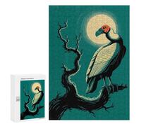 Rompecabezas 300 PCS para Adolescentes Vulture Perched Under Moonlight Rompecabezas para Adultos Juguetes DIY para La Diversión Familiar Ayuda A Ejercitar El Cerebro 300 PCS