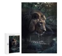 Rompecabezas 300 PCS para Adolescentes Water Drinking Lion Rompecabezas para Adultos Juguete Decoración De Pared Difícil Difícil Desafiante De Completar 300 PCS