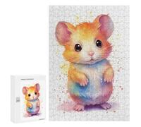 Rompecabezas 300 PCS para Adolescentes Watercolor Baby Hamster Rompecabezas para Adultos Juego Familiar Una Obra De Arte como Regalo para Toda La Familia 300 PCS