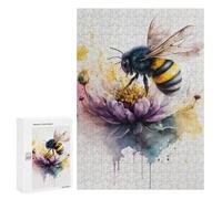 Rompecabezas 300 PCS para Adolescentes Watercolor Bee Rompecabezas para Adultos Juego Práctico Decoración del Hogar Cumpleaños Y Navidad 300 PCS