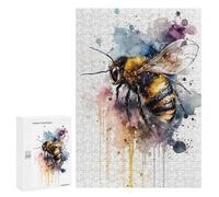 Rompecabezas 300 PCS para Adolescentes Watercolor Bee Rompecabezas para Adultos Juegos Relajantes Decoración del Hogar Cumpleaños Y Navidad 300 PCS