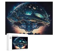 Rompecabezas 300 PCS para Adolescentes Whale-Shaped Floating Island in Space Rompecabezas para Adultos Juegos Relajantes Difícil Difícil Desafío Educativo 300 PCS