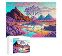 Rompecabezas 300 PCS para Adolescentes Whimsical Desert Oasis Rompecabezas para Adultos Juegos Relajantes Difícil Difícil Desafío Educativo 300 PCS