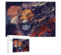 Rompecabezas 300 PCS para Adolescentes Whimsical Lion Illustration Rompecabezas para Adultos Juegos Relajantes Difícil Difícil Desafío Educativo 300 PCS