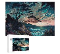 Rompecabezas 300 PCS para Adolescentes Whispering Waves of The Night Rompecabezas para Adultos Juegos Divertidos Una Obra De Arte Ayuda A Ejercitar El Cerebro 300 PCS