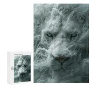 Rompecabezas 300 PCS para Adolescentes White Lion in Smoke Rompecabezas DIY Juguetes Una Obra De Arte como Regalo para Toda La Familia 300 PCS