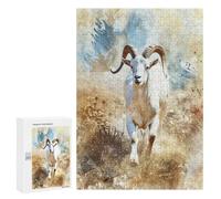 Rompecabezas 300 PCS para Adolescentes White Mountain Goat Running Rompecabezas Juegos Familiares Ensamblaje De Patrones Cumpleaños Y Navidad 300 PCS