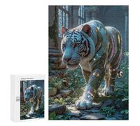 Rompecabezas 300 PCS para Adolescentes White Tiger in Ancient Ruins Rompecabezas para Adultos Juguetes DIY para La Diversión Familiar Ayuda A Ejercitar El Cerebro 300 PCS