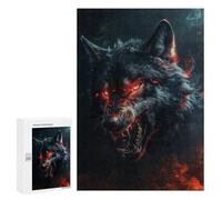 Rompecabezas 300 PCS para Adolescentes Wild Evil Black Wolf Rompecabezas para Adultos Juguetes DIY para La Diversión Familiar Ayuda A Ejercitar El Cerebro 300 PCS