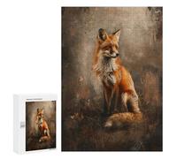 Rompecabezas 300 PCS para Adolescentes Wild Fox Portrait Rompecabezas para Adultos Rompecabezas Mejora La Memoria Desafío Educativo Reducción del Estrés Regalos 300 PCS