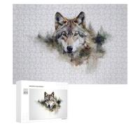 Rompecabezas 300 PCS para Adolescentes Wild Wolf Spirit Art Print Rompecabezas para Adultos Juegos Relajantes Decoración Interacción Entre Padres E Hijos 300 PCS