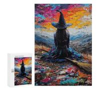 Rompecabezas 300 PCS para Adolescentes Witch in Colorful Landscape Rompecabezas para Adolescentes Pero Divertido Y Humorístico Desafío Educativo Juguete Juego Intelectual 300 PCS