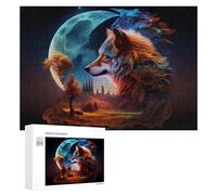 Rompecabezas 300 PCS para Adolescentes Wolf Dreamscape Fantasy Art Rompecabezas Juegos Relajantes Mejora La Memoria Oferta como Regalos para Toda La Familia 300 PCS