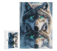 Rompecabezas 300 PCS para Adolescentes Wolf Mother and Cub Rompecabezas Juego De Ingenio Aliviador De Estrés Desafiante para Completar 300 PCS