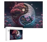 Rompecabezas 300 PCS para Adolescentes Yin-Yang Harmony Blossoming Moonlit Garden Rompecabezas para Adolescentes Juegos Divertidos Ensamblaje De Patrones Ayuda Al Cerebro A Ejercitarse 300 PCS