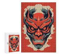 Rompecabezas 300 PCS para Adolescentes Yokai Oni Japanese Mask Rompecabezas para Adultos Juegos Relajantes Decoración del Hogar Cumpleaños Y Navidad 300 PCS