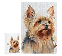 Rompecabezas 300 PCS para Adolescentes Yorkshire Watercolor Dog Rompecabezas para Adultos Juego Familiar Una Obra De Arte como Regalo para Toda La Familia 300 PCS