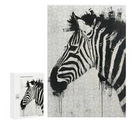 Rompecabezas 300 PCS para Adolescentes Zebra Elegance Painting Rompecabezas para Adultos Juego Práctico Pero Divertido Y Humorístico para Cumpleaños, Navidad 300 PCS
