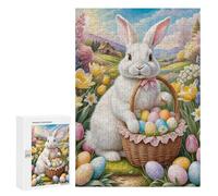 Rompecabezas 300 PCS Para Adultos A Vibrant Easter Card in Soft Pastel Tones with Accents of Gold And Pastel Pink. In The Ce Rompecabezas Para Adultos Juego De Ingenio Una Obra De Arte Diversión En Ca