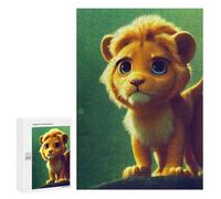 Rompecabezas 300 PCS para Adultos Adorable Lion Cub Portrait Rompecabezas para Adultos Juegos Familiares Carrera De Velocidad Manual Regalos para Amigos Y Familiares 300 PCS