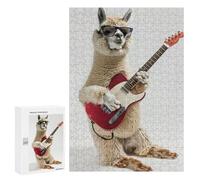 Rompecabezas 300 PCS para Adultos Alpaca Guitar Rompecabezas para Adultos Juegos De Relajación Decoración Cumpleaños 300 PCS