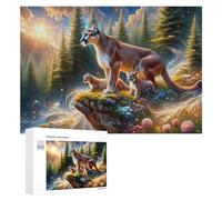 Rompecabezas 300 PCS para Adultos Amazon Rainforest Wildlife Mountain Lion Family Rompecabezas De Juguete para Decoración De Pared, Divertido Y Humorístico, Cumpleaños 300 PCS