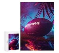 Rompecabezas 300 PCS para Adultos American Rugby Sport Neon Rompecabezas para Adultos Juegos Divertidos Vacaciones En Casa Matar El Tiempo para Cumpleaños, Navidad 300 PCS