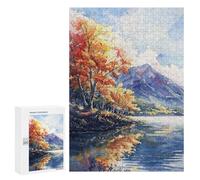 Rompecabezas 300 PCS para Adultos Autumn Lake Mirror Rompecabezas para Adultos Juegos Familiares Carrera De Velocidad Manual Regalos para Amigos Y Familiares 300 PCS