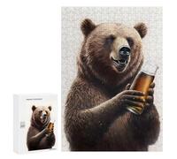 Rompecabezas 300 PCS para Adultos Bear and Beer Rompecabezas para Adolescentes Juguete Decoración De Pared Decoración Desafiante De Completar 300 PCS