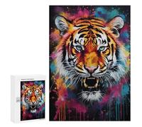 Rompecabezas 300 PCS para Adultos Bengal Tiger Banksy Art Rompecabezas para Adultos Juegos Familiares Carrera De Velocidad Manual Regalos para Amigos Y Familiares 300 PCS