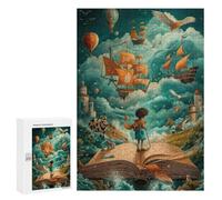 Rompecabezas 300 PCS para Adultos Book Pirate Ship Sky Rompecabezas para Adultos Juguetes De Bricolaje Pero Divertidos Y Humorísticos para Cumpleaños, Navidad 300 PCS
