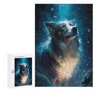 Rompecabezas 300 PCS para Adultos Border Collie Dog Rompecabezas para Adultos Juguete Decoración De Pared Mejora La Memoria Regalo De Cumpleaños, Regalos, 300 PCS
