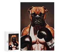 Rompecabezas 300 PCS para Adultos Boxer Man Dog Rompecabezas para Adultos Juegos Relajantes Corte De Precisión Oferta como Regalo para Toda La Familia 300 PCS