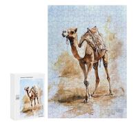 Rompecabezas 300 PCS para Adultos Camel Watercolor Painting Rompecabezas para Adultos Juego De Ingenio Regalo De Cumpleaños Ayuda A Ejercitar El Cerebro 300 PCS