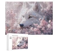 Rompecabezas 300 PCS para Adultos Cherry Blossom Wolf Serenity -1 Rompecabezas De Juguete para Decoración De Pared, Divertido Y Humorístico, Cumpleaños 300 PCS