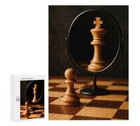 Rompecabezas 300 PCS para Adultos Chess Pawn King Reflection Rompecabezas para Adultos Juegos Relajantes Corte De Precisión Oferta como Regalo para Toda La Familia 300 PCS