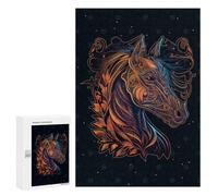 Rompecabezas 300 PCS para Adultos Chinese New Year Horse Rompecabezas para Adolescentes Juguetes Antiestrés Desafío Difícil Ayuda A Ejercitar El Cerebro 300 PCS