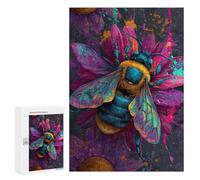 Rompecabezas 300 PCS para Adultos Colorful Bee Art Print Rompecabezas para Adolescentes Actividades Familiares Desafío Educativo Juego Desafiante Y Juego Familiar 300 PCS