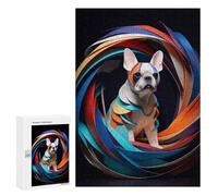Rompecabezas 300 PCS para Adultos Colorful French Bulldog Rompecabezas para Adultos Juego Práctico Decoración De Pared Ayuda A Ejercitar El Cerebro 300 PCS