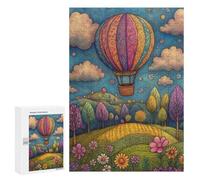 Rompecabezas 300 PCS para Adultos Colorful Hot Air Balloon Scene Rompecabezas para Adultos Actividades Familiares Desafiantes para Completar Juguetes Educativos De Aprendizaje 300 PCS