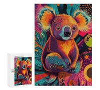 Rompecabezas 300 PCS para Adultos Colorful Koala Art Electric Koala Funky Australian Animal Rompecabezas para Adultos Juguetes De Bricolaje Pero Divertidos Y Humorísticos para Cumpleaños, Navidad 30