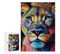 Rompecabezas 300 PCS para Adultos Colorful Lioness Face Rompecabezas para Adultos Juguete Decoración De Pared Mejora La Memoria Regalo De Cumpleaños, Regalos, 300 PCS