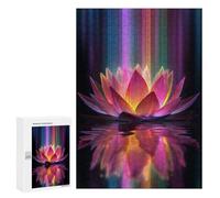 Rompecabezas 300 PCS para Adultos Colorful Lotus Flower Reflection Rompecabezas Juguetes Antiestrés para La Diversión Familiar Oferta como Regalos para Toda La Familia 300 PCS