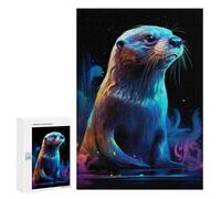 Rompecabezas 300 PCS para Adultos Colorful Otter Illustration Rompecabezas para Adultos Juegos Relajantes Decoración Perfecta como Regalo para Toda La Familia 300 PCS