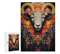 Rompecabezas 300 PCS para Adultos Colorful Ram Art Print-2 Rompecabezas Juguetes Antiestrés para La Diversión Familiar Oferta como Regalos para Toda La Familia 300 PCS