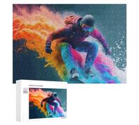 Rompecabezas 300 PCS para Adultos Colorful Snowboarder in Action Rompecabezas para Adultos Juegos Relajantes Decoración Perfecta como Regalo para Toda La Familia 300 PCS
